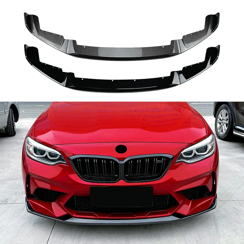 Car Front Bumper Lip Spoiler Splitter Diffuser Chin Bumper Cover For BMW 2 Series F87 M2 220i M235i 228i CS style 2016 ~ 2021