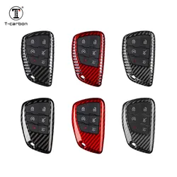 T-carbon Carbon Fiber Car Key Case Cover For GMC Yukon Denali Sierra Chevrolet Chevy 2021-2024 Key Cover Shell Fob