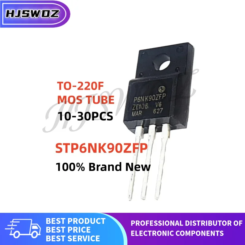 10~30PCS STP6NK90ZFP P6NK90ZFP STP6NK90Z MOSFET Field effect tube TO-220F Brand New
