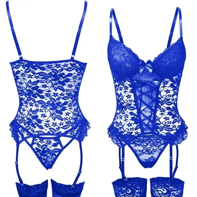 

Сексуальный комплект нижнего белья, полый кружевной бюстгальтер и стринги, трусики, подвязки, женское нижнее белье, сексуальные костюмы, эротическое белье