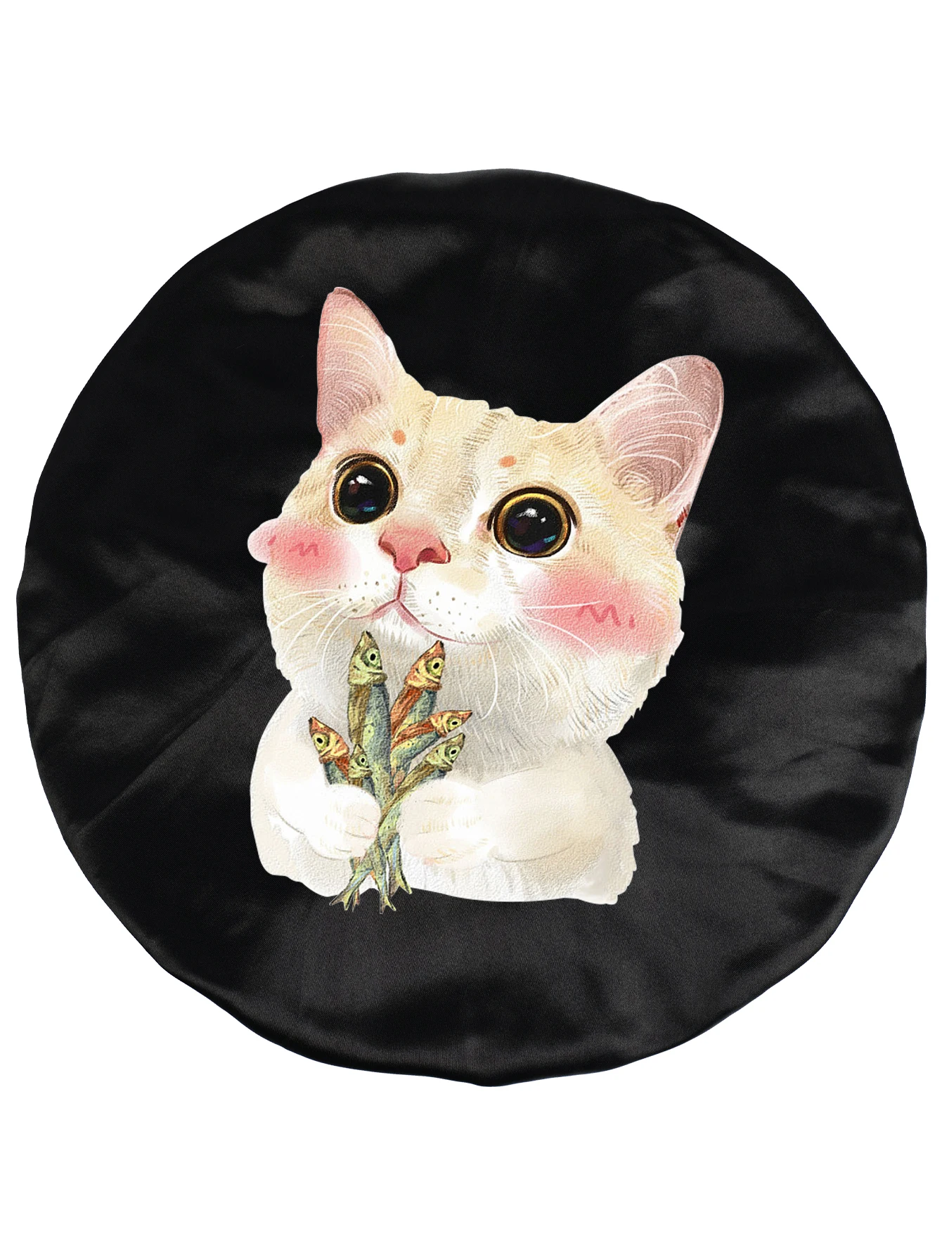 قبعة نوم لطيفة للجنسين مع طباعة خلفية، مادة ناعمة ومريحة للعناية اليومية وفكرة هدية عيد الميلاد للاستحمام #2