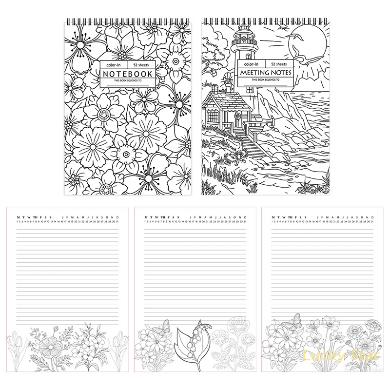 Color-In Spiral Notebook & Daily Planner, Undated ADHD Planner For Adults And Students, 8.27x 11.22 Spiral Bound To-Do List