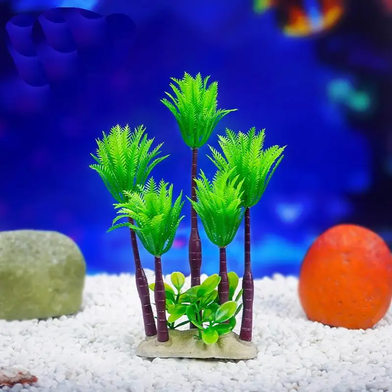【F】5Pcs DIY Park Rainforest Train Railroad Decor Dollhouse Simulation Coconut Palm Tree Model Building Landscape Miniature Tree