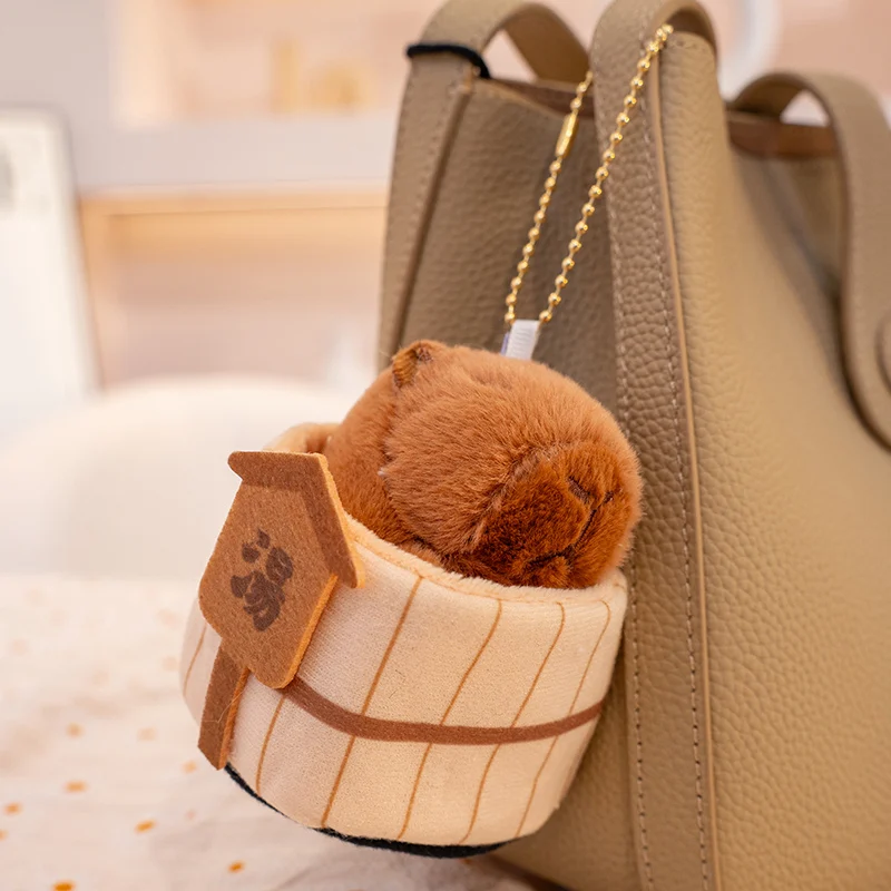 الإبداعية الاستحمام كابيبارا ألعاب من القطيفة لطيف أفخم حوض الاستحمام قلادة جميلة المفاتيح على ظهره ديكور أفخم