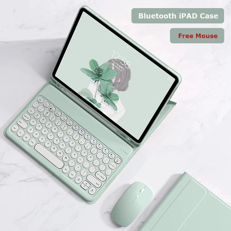 

Bluetooth Mouse Keyboard for iPad 10th 2022 10.9 inch Pro 10.5 Air 3 10.2 8 9th Cover Air 5 Air 4 Pro 11 Foldable Stand Case