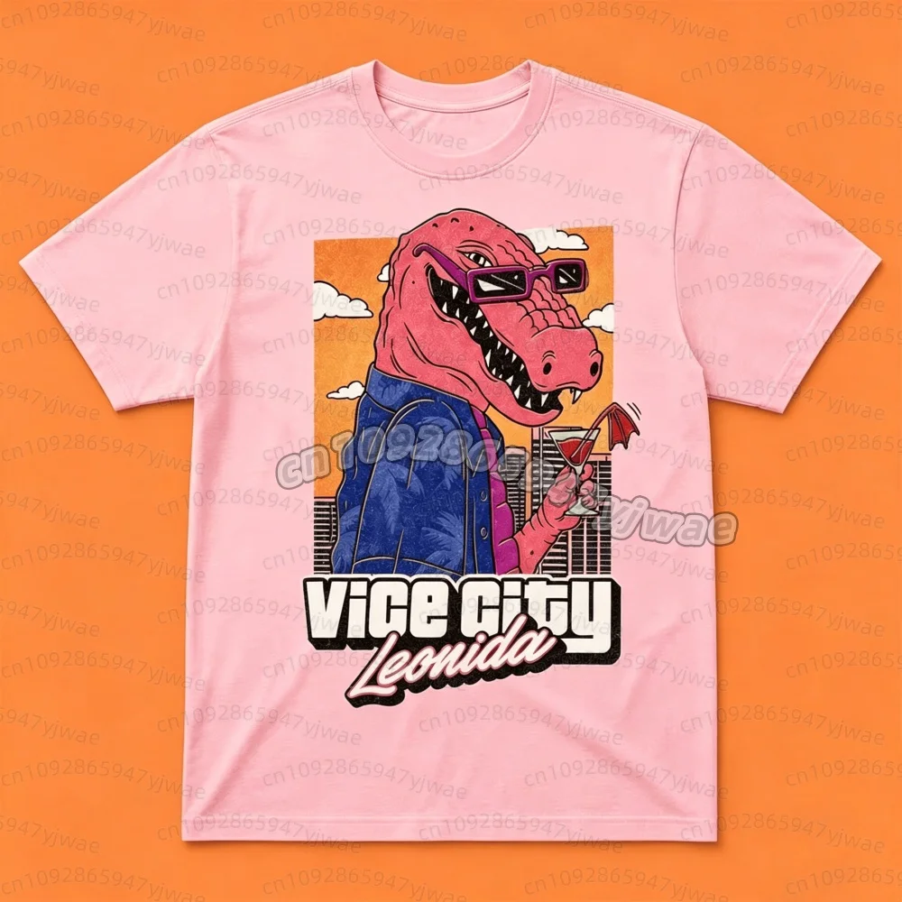 2026 Men Jason Vice City Leonida Alligator Printed 2026 New T-Shirt Game Fans Men's Women's Popular Casual Men T Shirt
