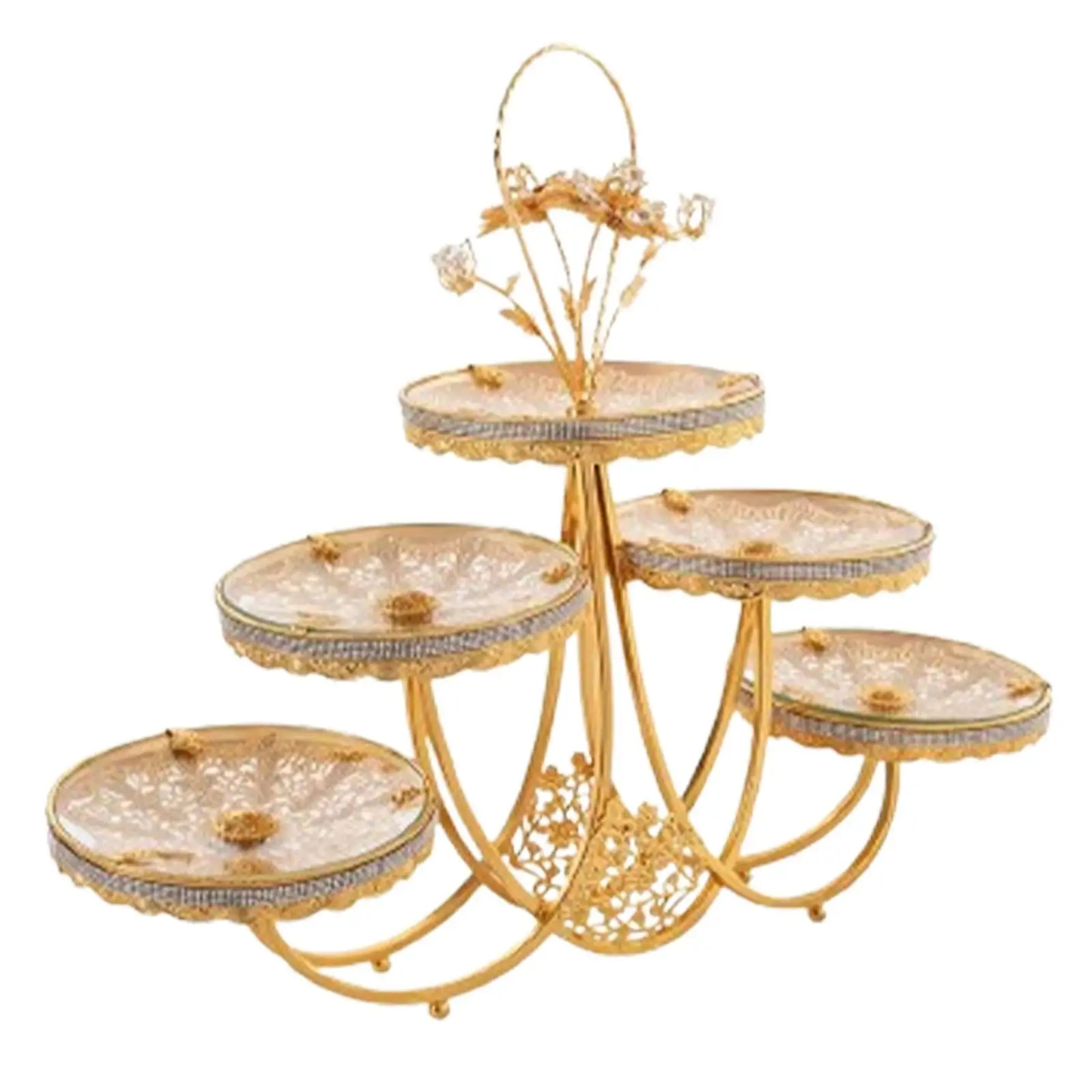 Fruit Platter 5 Tier Snack Plate Decor Kitchen Holiday Multifunction European Organizer Party Decorative Countertop Candy Dish