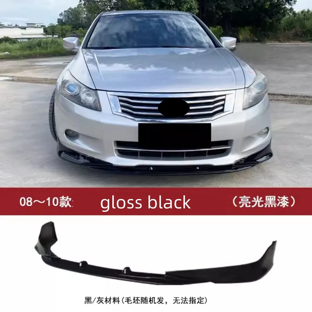 Unpainted Gloss Black car Body Kit Front Lip Shovel Assembly For Honda Accord 8th 2008-2010 Modified New Style Auto Accessories