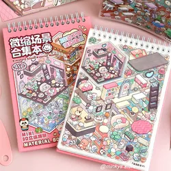 MINKYS 25 Sheets 20 Different 3D Scene DIY Landscape Kawaii Sticker Book For Kids Gift Cute Stationery Supplies