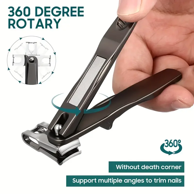 360 Degree Rotary Fingernail And Toenail Clipper With Long Handle Ultra Sharp Heavy Duty Large Toe Nail Clippers For Thick Nails