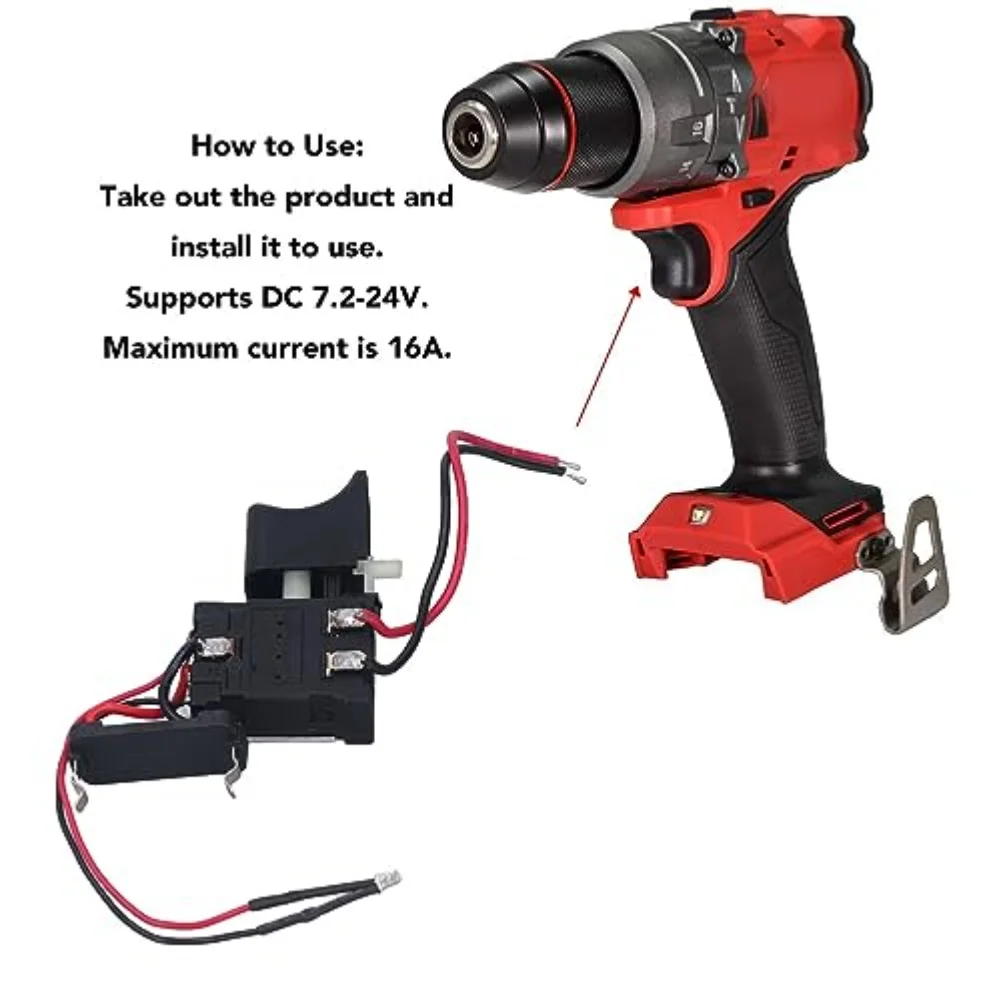 

Low-light Work Wrench Switch Trigger Switch Lightweight Compact Installation Switch Switch As Shown 7.2-24V DC Range