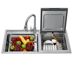 Ultrasonic 304 Stainless Steel Kitchen Automatic Fruit And Vegetable Washer Commercial Sink Freestanding Dishwasher