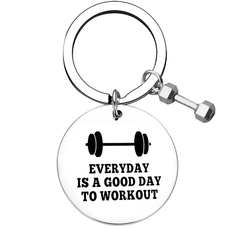 Workout Gift Key Chain Ring Weightlifting Fitness Gift Trainer Bodybuilding keychains pendant Dumbbell Gift Inspirational Gift