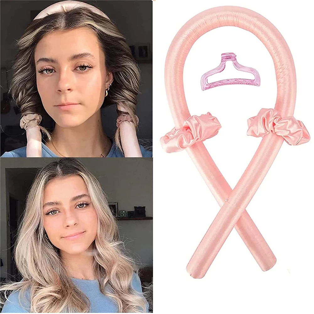 Heatless Curling Rod Headband, Sem Calor, Cachos De Seda, Fita De Cabelo Rolos, Dormir Soft Headband, Preguiçosos Encrespadores De Cabelo,