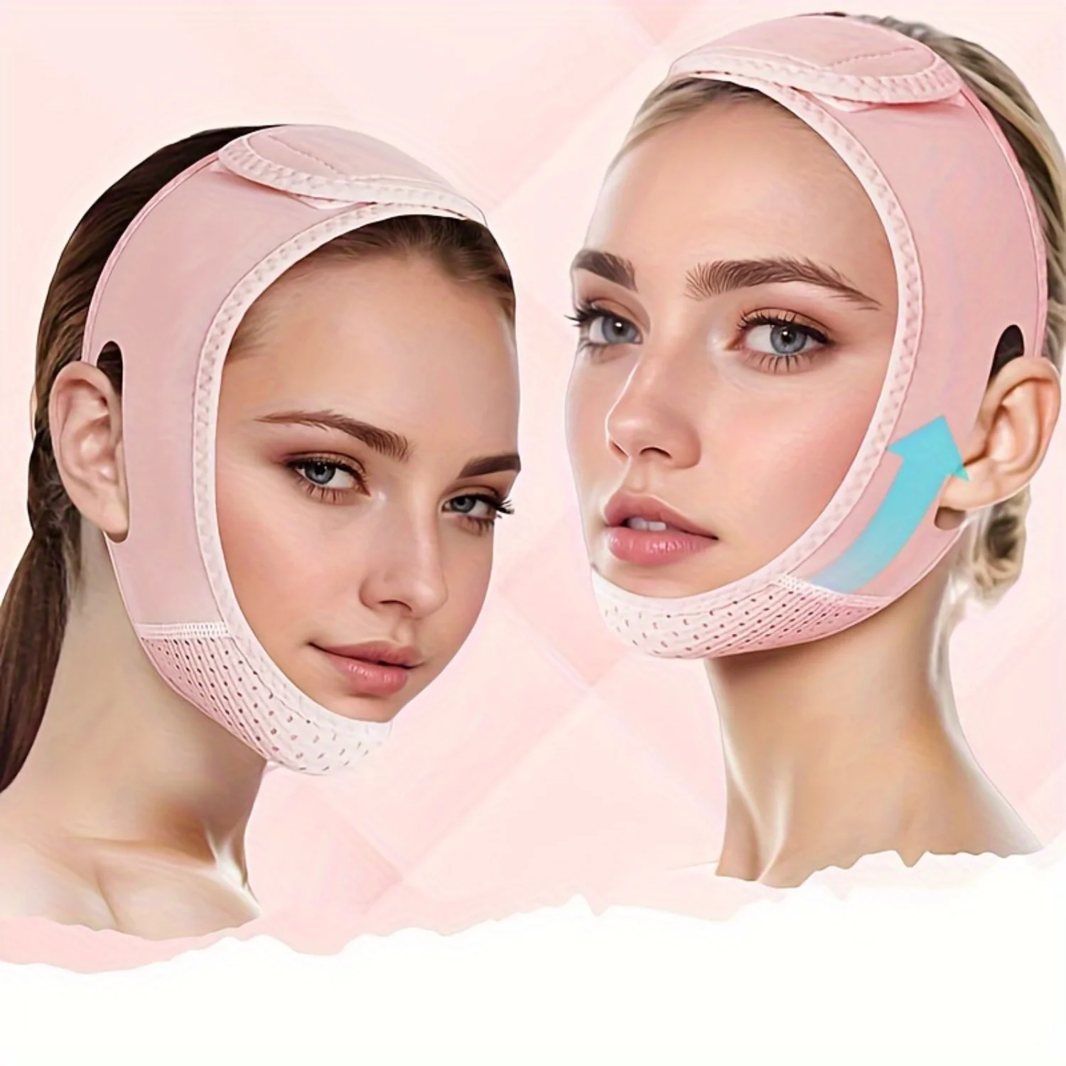 

Hypoallergenic V-Line Face Slimming Belt - Comfort & Safety Lifting Band, Snore Reduction Bite Mask, Double Chin Tightener, Reus