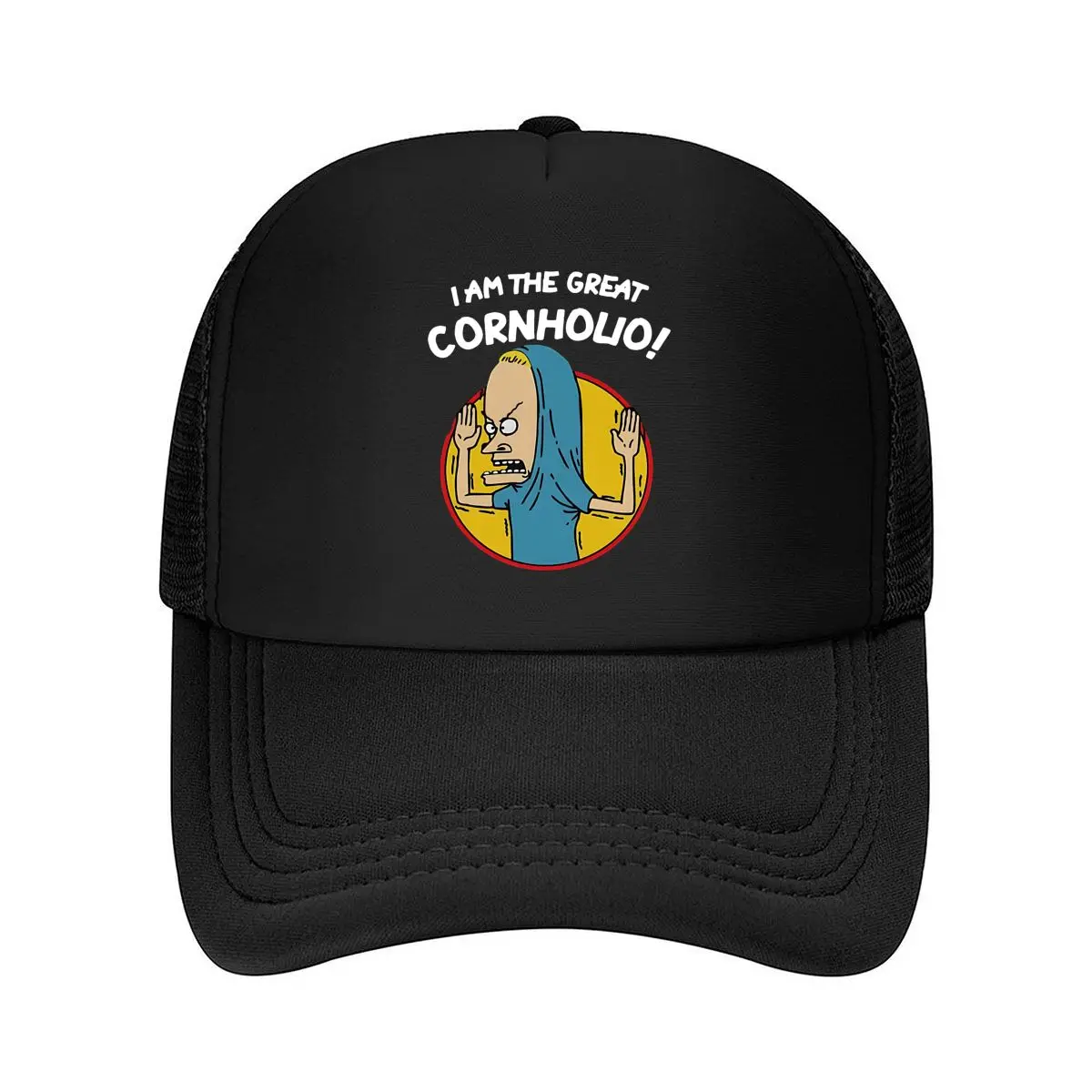 “Cornholio” - Cartoon Art, Classic MTV Character for 90s Animation Fans Mesh Baseball Cap