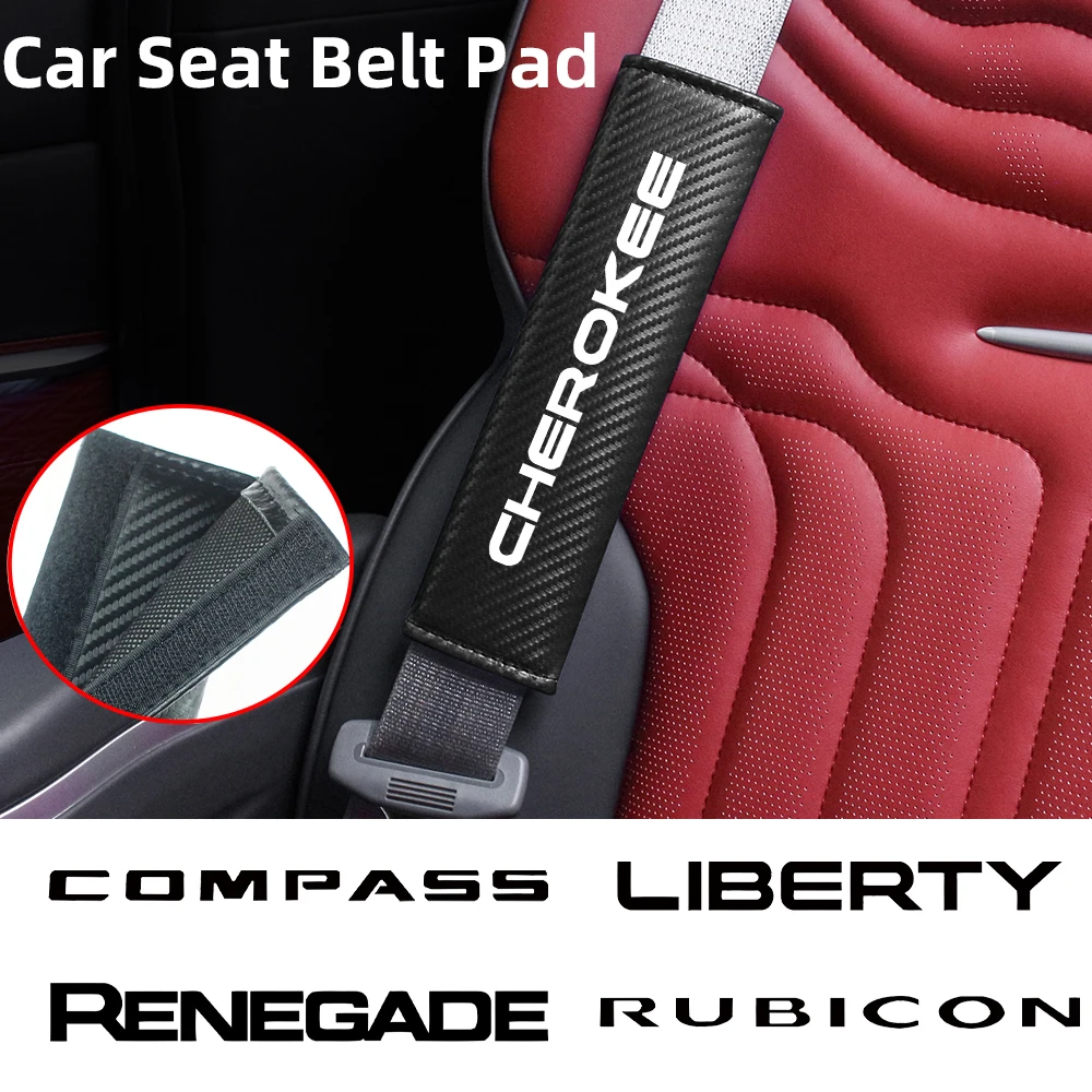 

Car Safety Belt Cover Seat Belt Cover Shoulder Strap Covers Padding Pad For JEEP CHEROKEE COMPASS PATRIOT RENEGADE WRANGLER