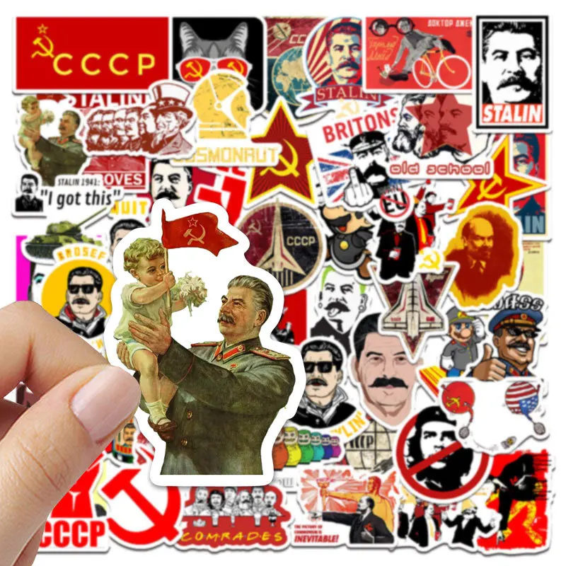 50 قطعة روسيا ستالين الاتحاد السوفياتي CCCP ملصقات لينين ستالين ملصقات صناعة يدوية سكرابوكينغ الهاتف الأمتعة سكيت الشارات مقاوم للماء #3