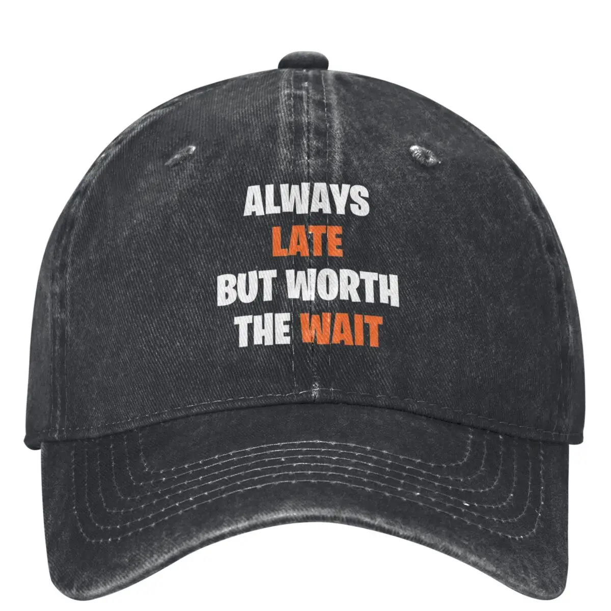 Late But Worth The Wait Washed Baseball Cap be happy Fashion Hip Hop Hats Summer Unisex Teens Kpop Rock Designer Baseball Caps