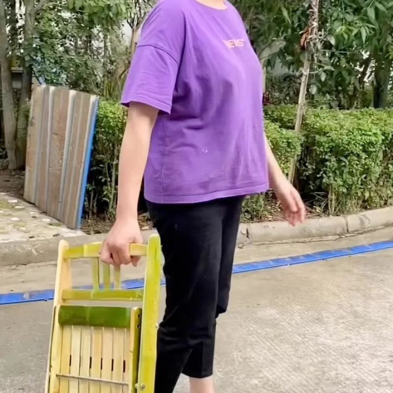 Retro Hand‑Craft Folding Bamboo Chair Lightweight Portable Backrest Seat for Children Outdoor Fishing Tea Gathering