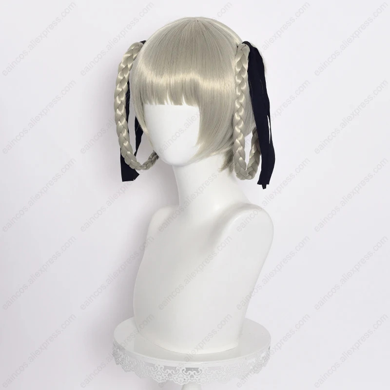 Anime Kirari Momobami Cosplay Wig 30cm Braided Wigs with Black Ribbon Heat Resistant Synthetic Hair