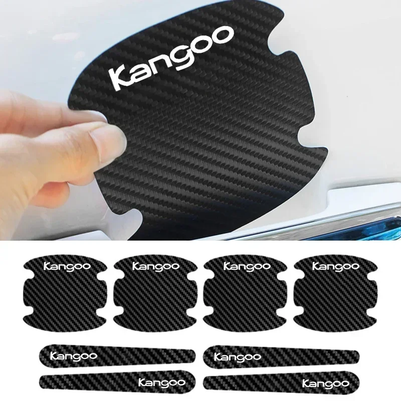 Car Door Handle Protective Sticker Anti-Scratch Resistant Cover Film for Renault Kangoo Badge Carbon Fiber Handle Bowl Strips