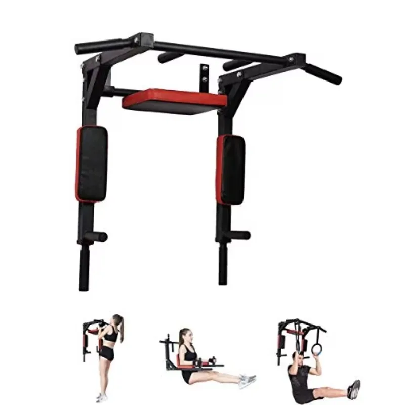 5-In-1 Pull up Bar Parallel Bars Multi-Functional Wall Mounted Chin Bodybuilding Gym Fitness Home Use Steel Material