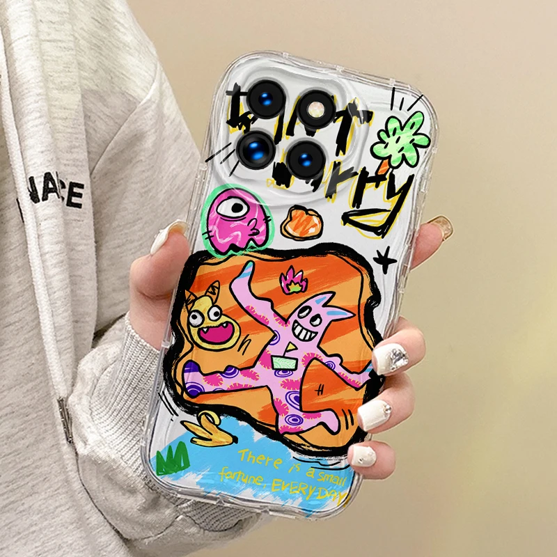 New Doodle Monster Phone Case For Xiaomi 15 Pro Case 14 13 12 T Pro 13 12 11 Lite Poco F6 F5 F4 F3 X6 X5 Pro TPU Dustproof Cover