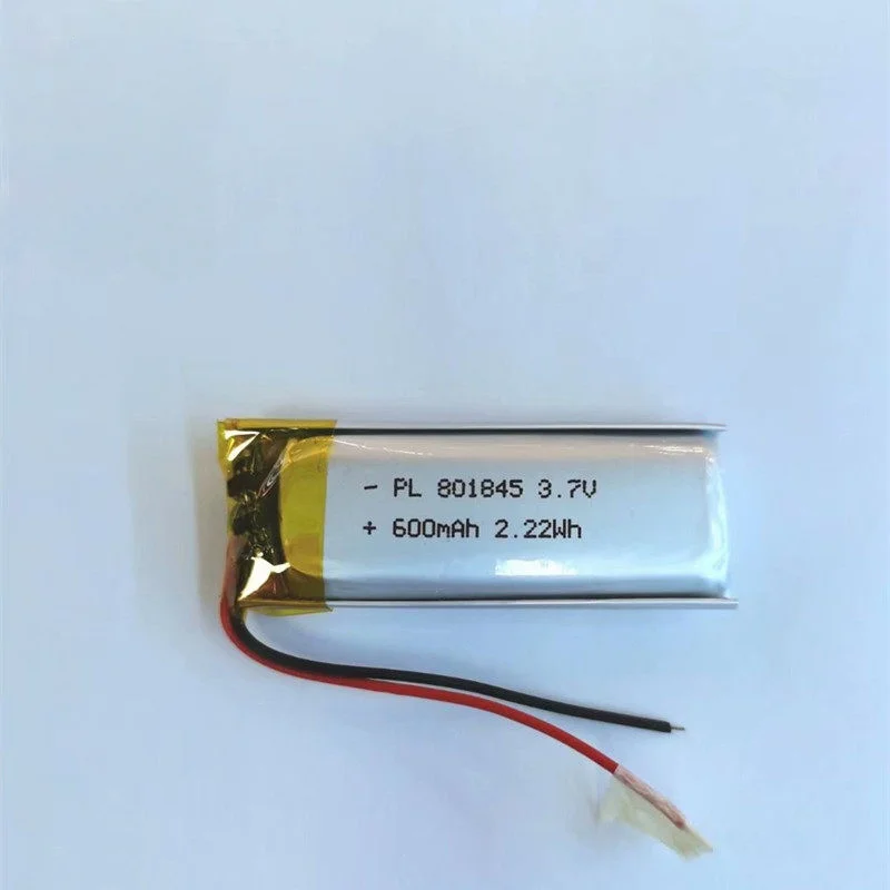3.7V Polymer Lithium Battery 801845 Suitable for Voice Recorders, Tire Pressure Monitors, GPS Trackers, and Adult Products 600mA