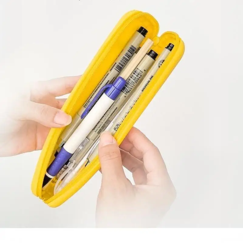 Silicone Pencil Case Waterproof Soft Large Capacity Durable Pen Pouch Portable Stationery Organizer for Kids Travel Use