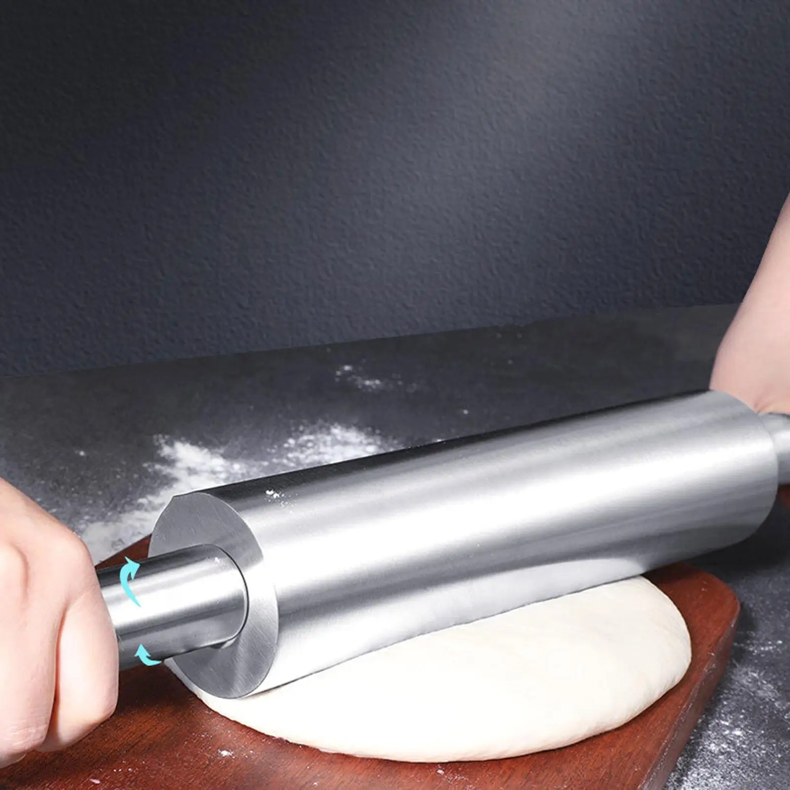 

Stainless Steel Rolling Pin Smooth Pie Making Baking Tool for Pastries Pasta