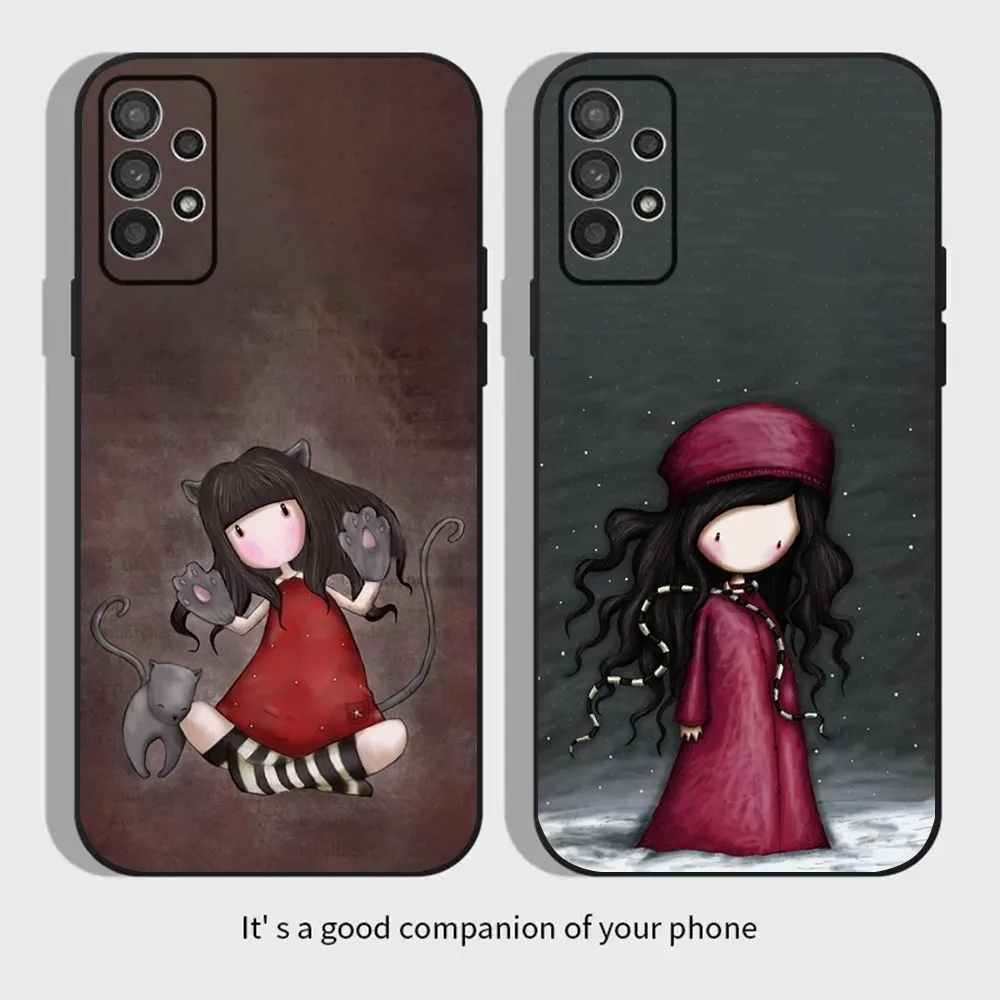 Cute Girl Kid Santoro_Gorjuss Phone Case For Samsung Galaxy A13,A21s,A22,A31,A32,A52,A53,A71,A80,A91 Soft Black Cover