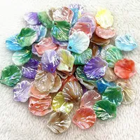 30pcs 15x17mm Colored Imitation Shell Acrylic Beads Petals Leaves Piece Charm for DIY Necklace Earrings Pendant Jewelry Making