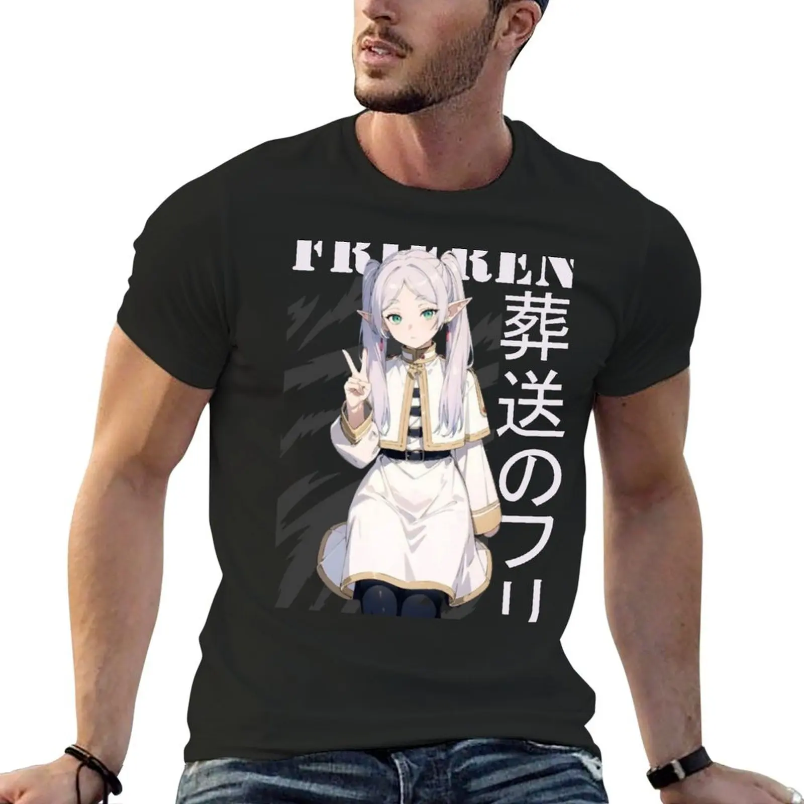 Frieren-san T-Shirt korean fashion anime tshirt funny t shirts for men