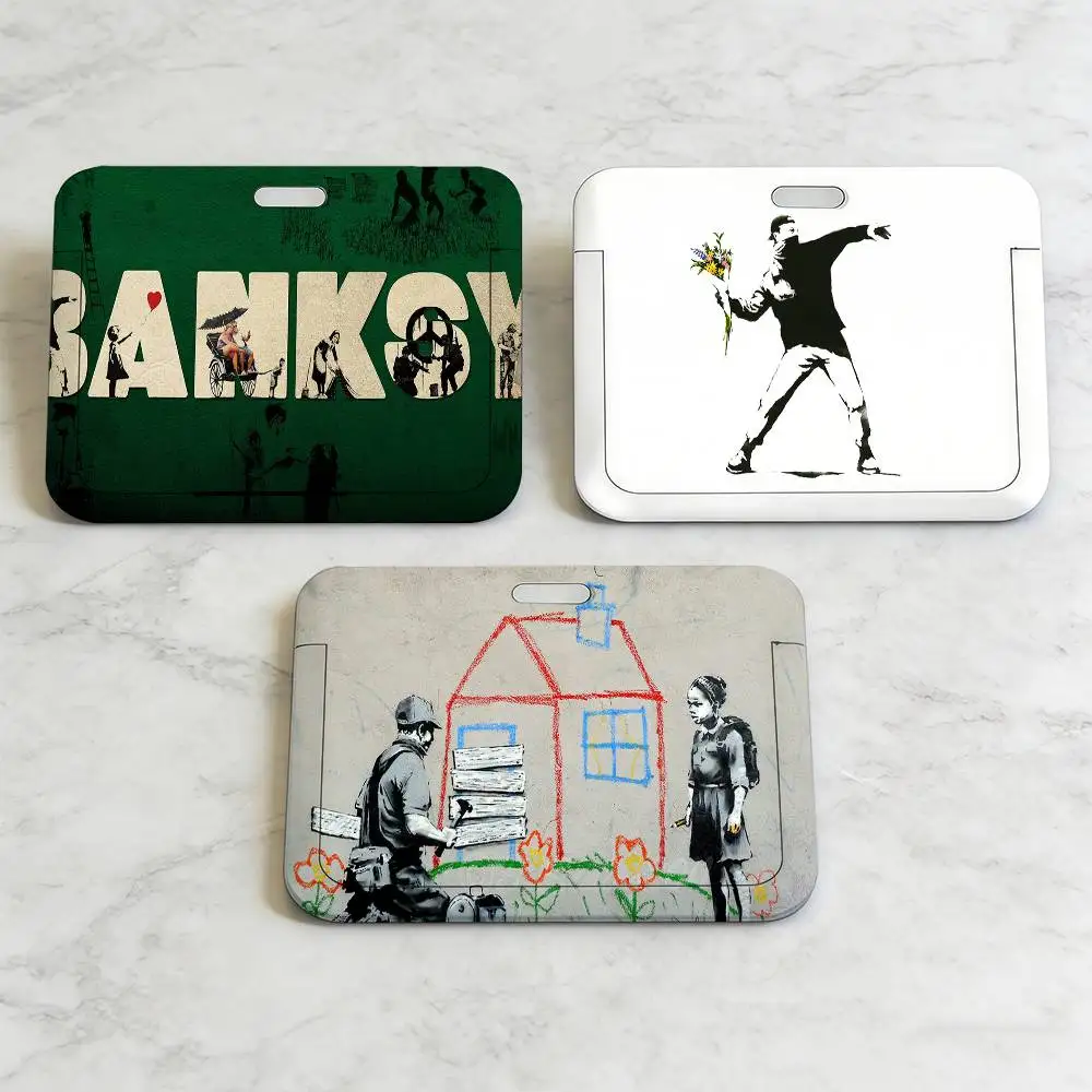 Banksy Street Graffiti Lustiger Kartenhalter, Studenten-Campus-Lanyard, Kartenhalter mit Halsband für Kinder, Geschenk
