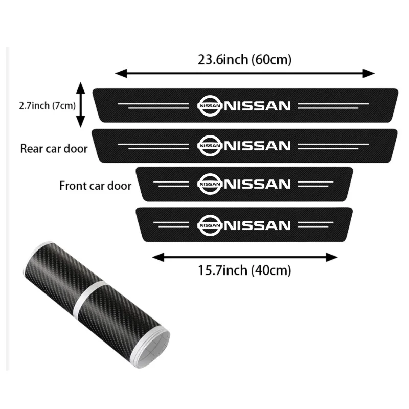 Car Door Sill  Threshold Protection Strip Sticker for Nissan Juke Patrol Micra Qashqai J11 J10 X Trail T32 Tiida Navara Nismo