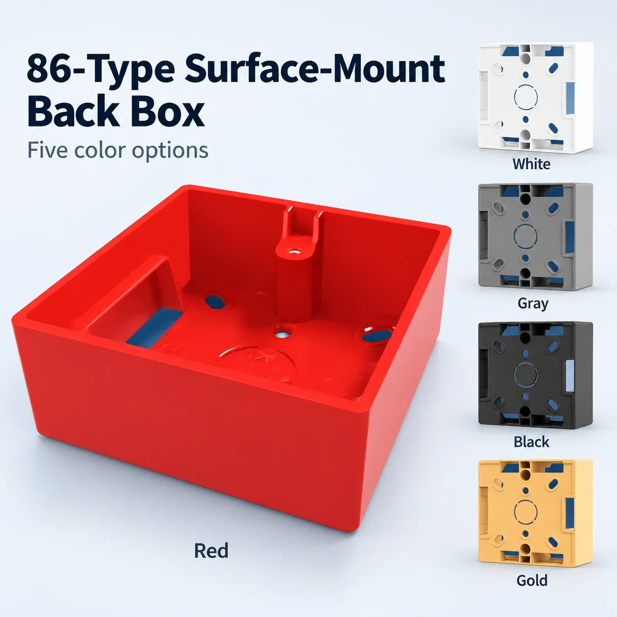 Fire Red Ultra-thin Surface-mounted Bottom Box Wire Box 86 Type 35 Surface Box Panel Junction Box British Standard Red Box