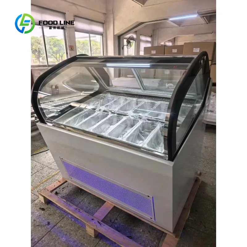 Commercial Popsicle Gelato Ice Cream Display Cabinet & Refrigerator Showcase Freezer with Digital Control and Low Temperature