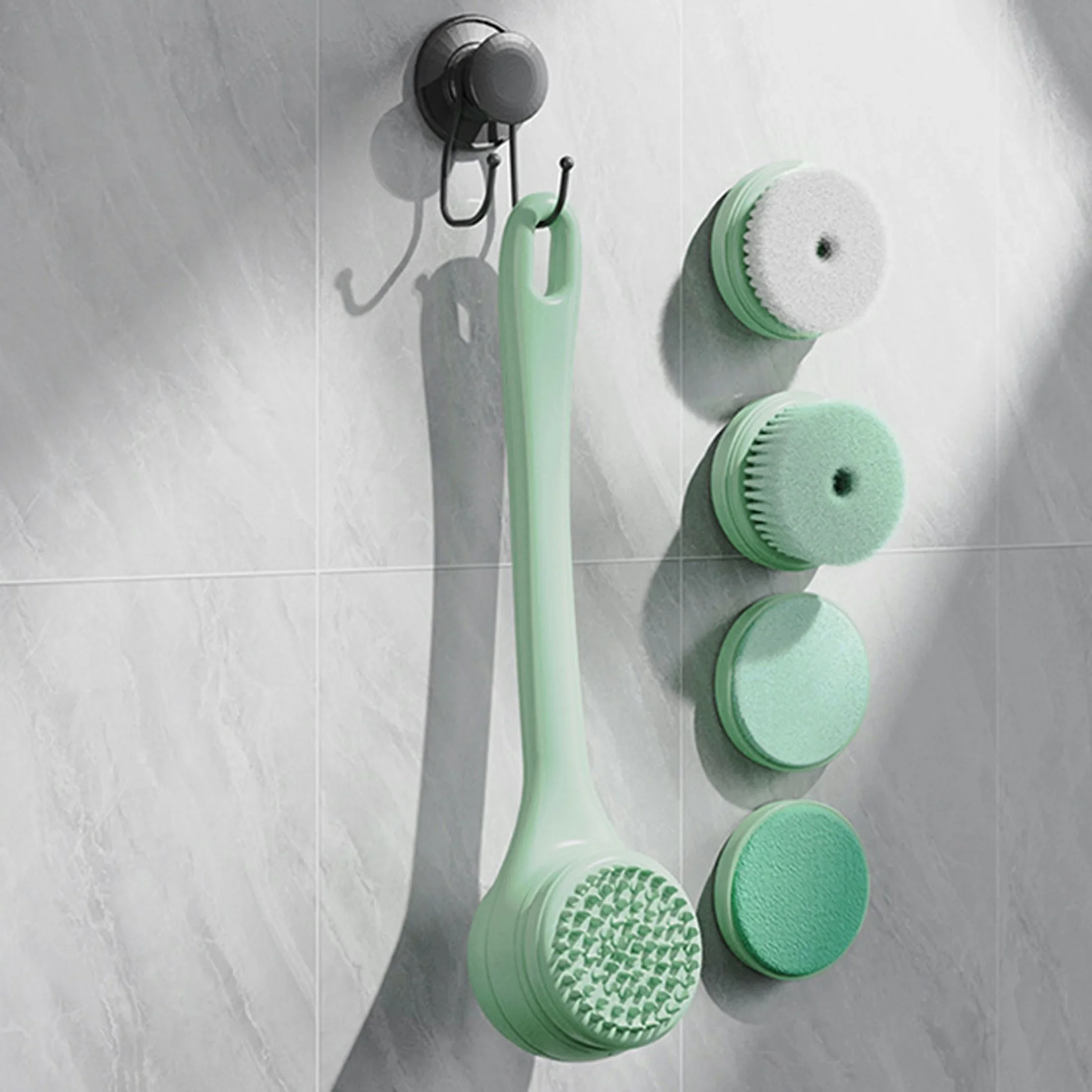 1set Electric Bath BrushLazy Back ScrubBath Scrubbing BrushAutomatic Back ScrubBath Brush with Long Handle
