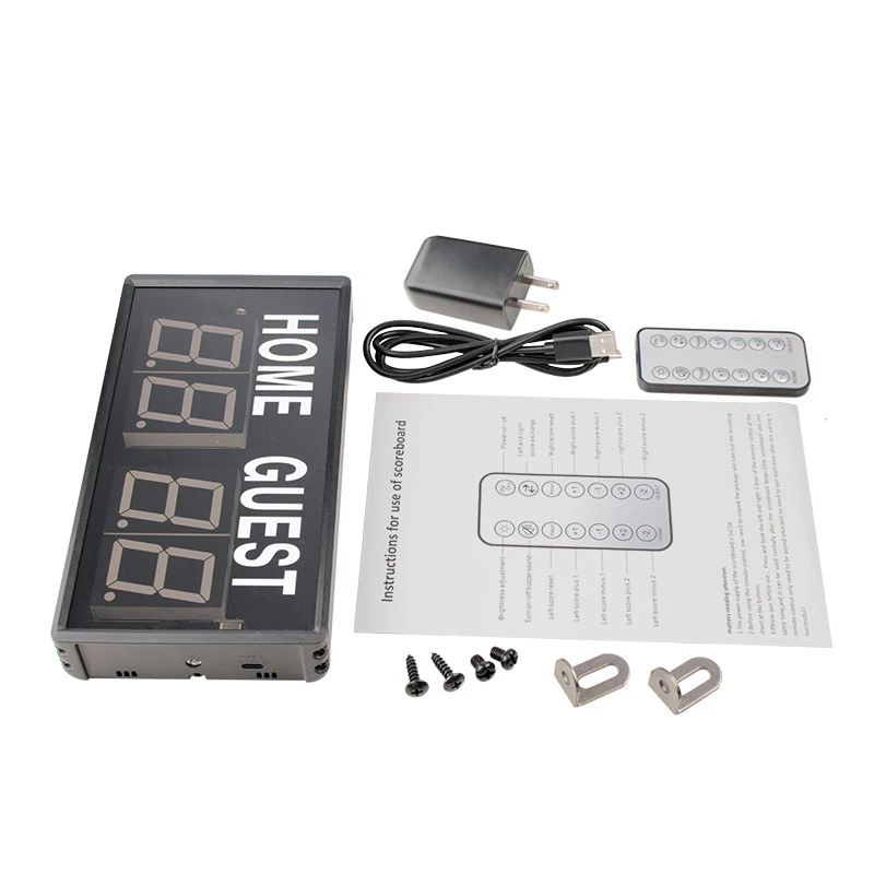 Portable digital electronic tennis and basketball scoreboard with wireless remote control and removable functional court
