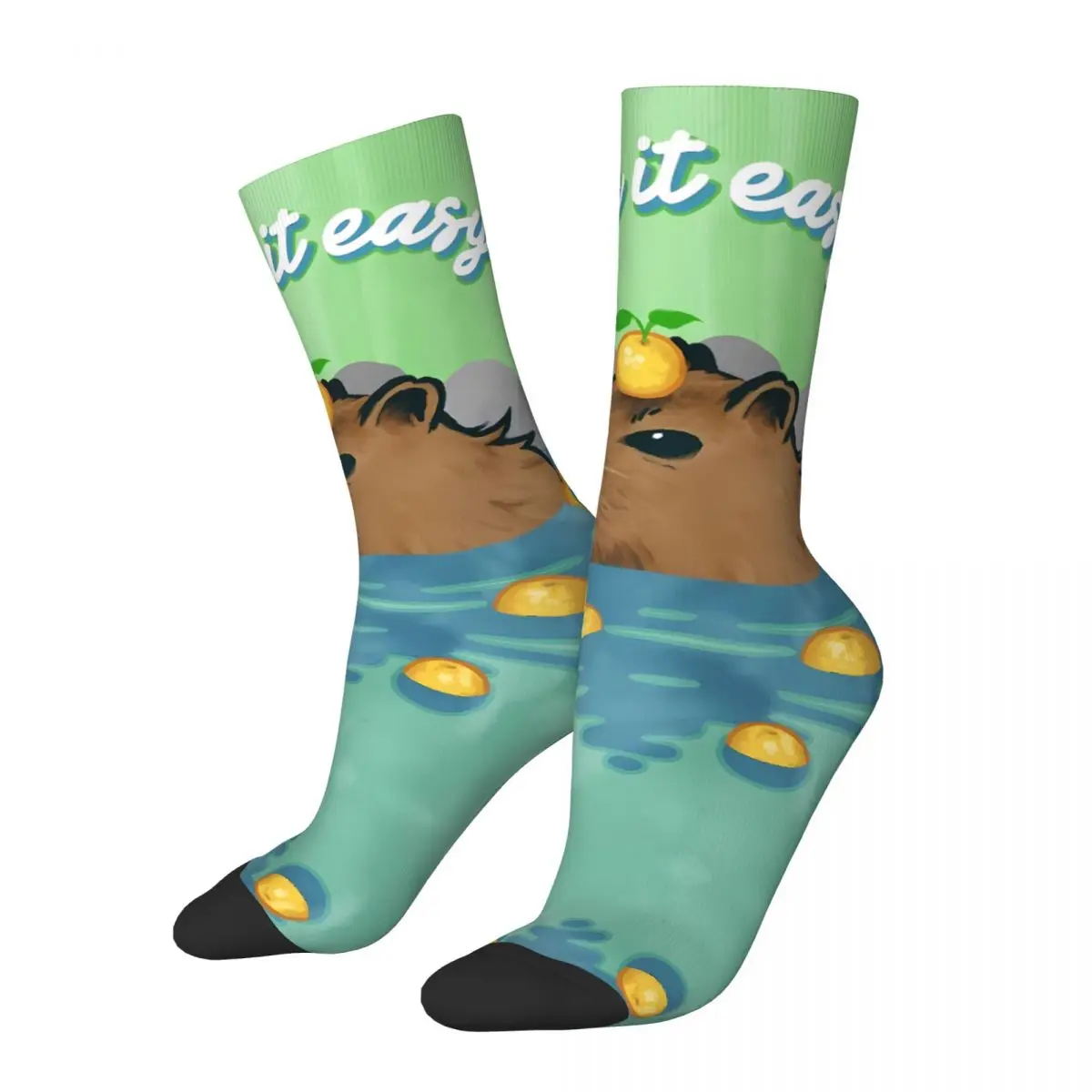 

Chill Capybara Happy Men's Socks Vintage Street Style Crazy Crew Sock Gift Pattern Printed