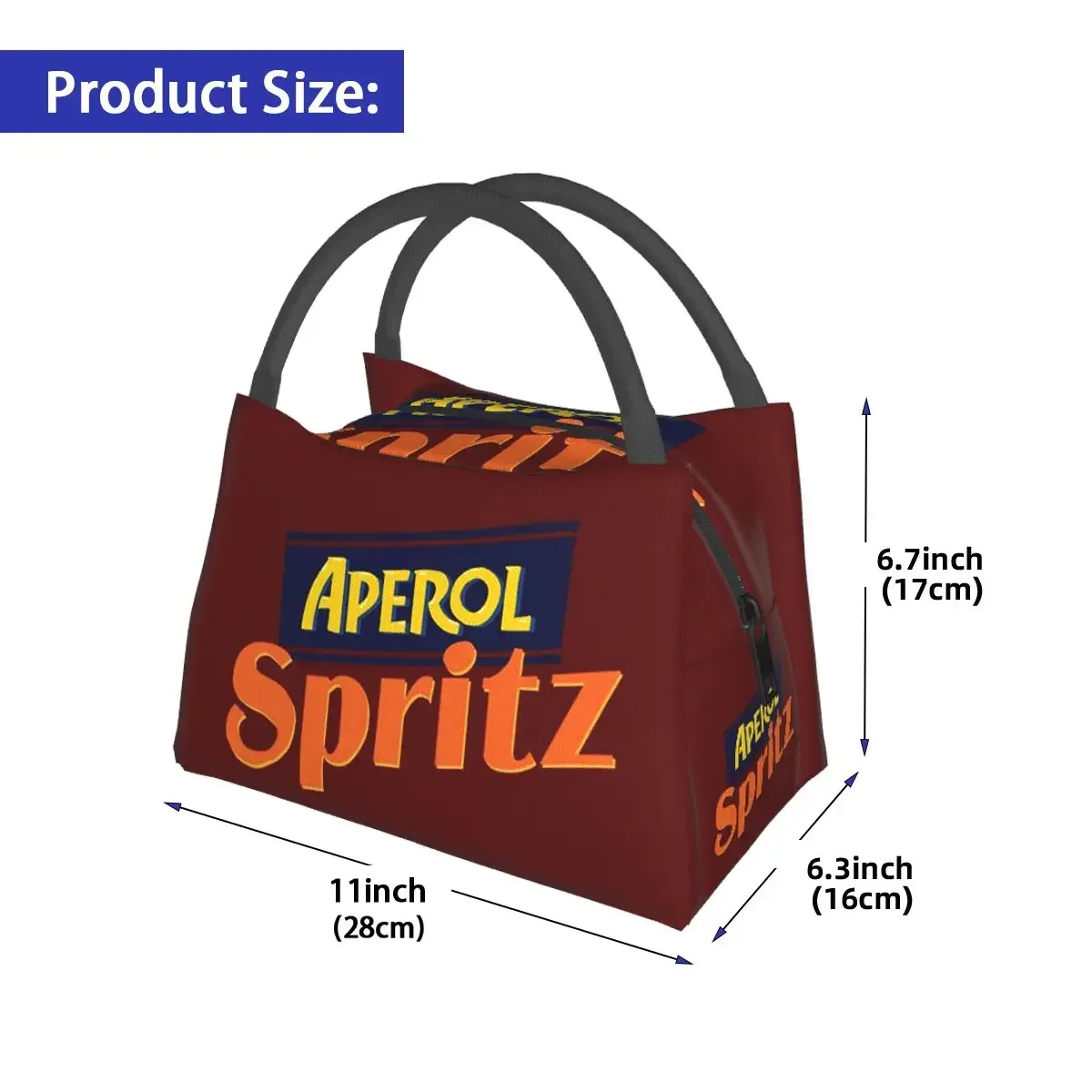 Aperol Spritz 방수 도시락 토트 피크닉 가방, 보온 도시락 가방, 여성 어린이 사무실 쿨러