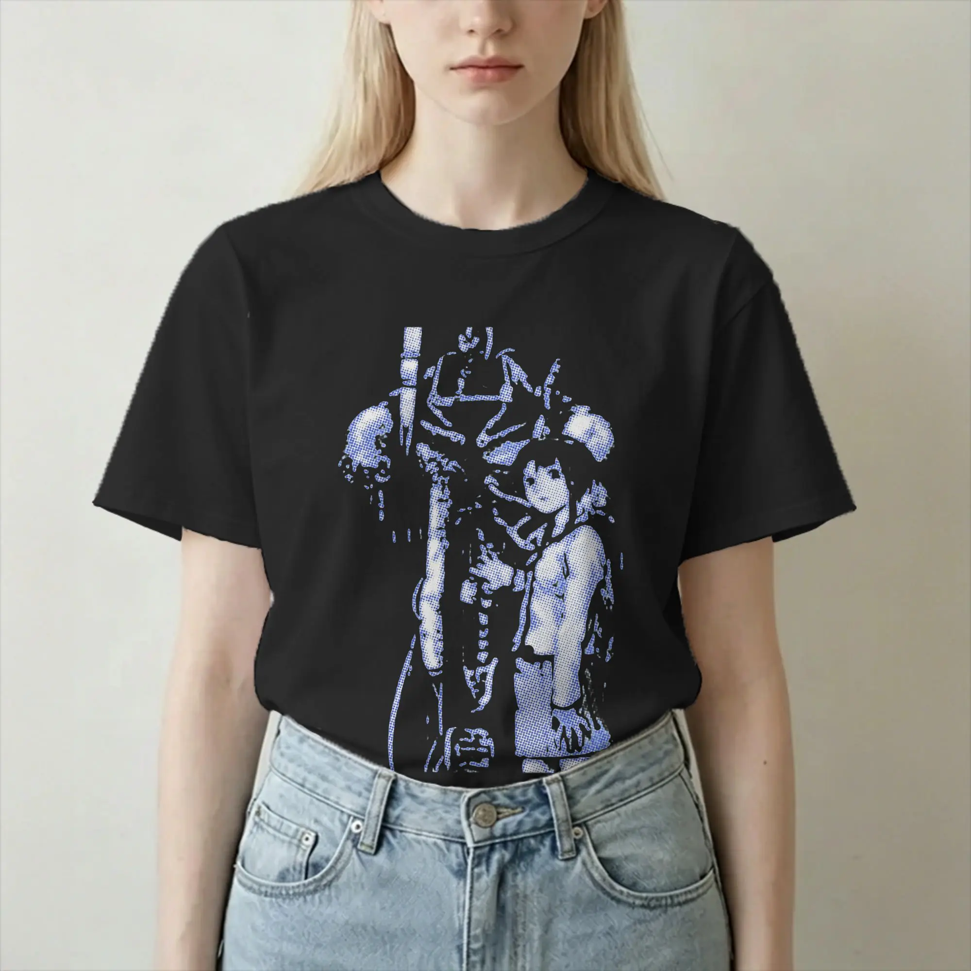 Men Women Serial Experiments Lain T Shirt  Pure Cotton Clothing Fun Short Sleeve Round Neck Tees Gift Idea T-Shirt