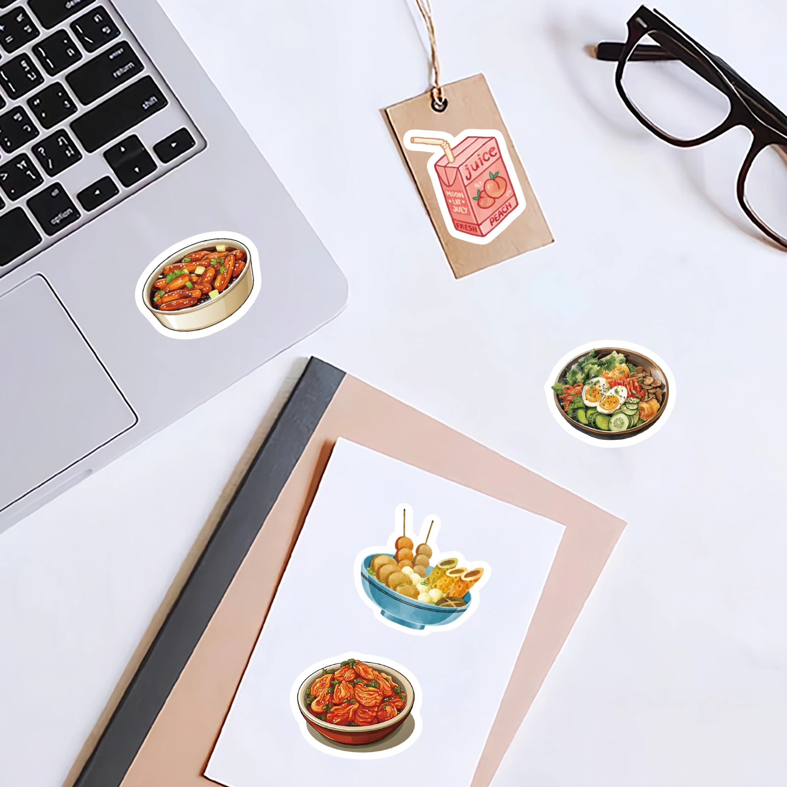 46 ชิ้นอาหารเกาหลีรูปแบบสติกเกอร์สําหรับโน๊ตบุ๊ค, ขวดน้ํา, กระเป๋าเดินทาง, เทศกาลอาหาร, ร้านอาหาร, สติกเกอร์เด็ก