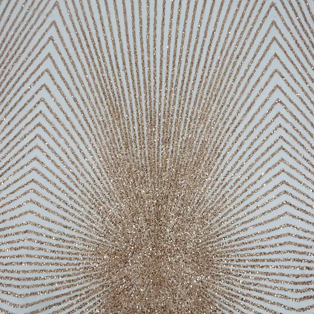 

1 Yard New French luxury evening dress beaded embroidered rose gold sequined lace fabric HY2107