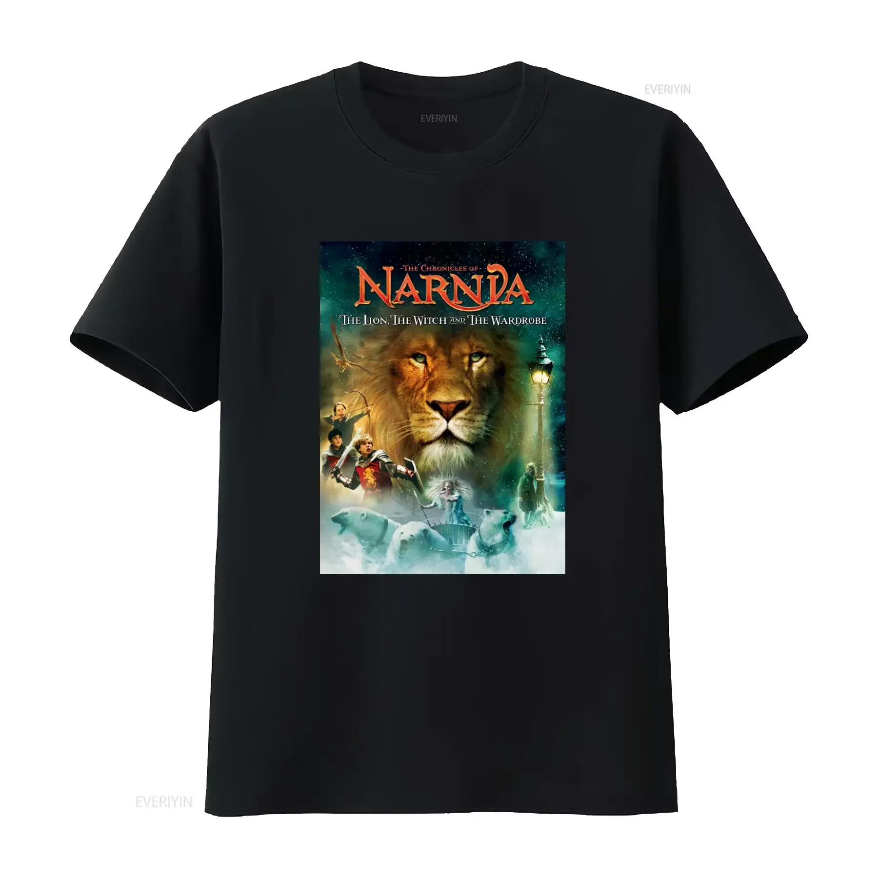 The Chronicles Of Narnia Lion Witch And Wardrobe T-Shirt, klassischer Holiday-Film-Print, Vintage-Stil, leicht lässig gewaschen