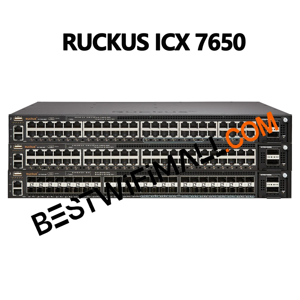 

RUCKUS Networks ICX 7650 Ethernet Switches High-End Enterprise-Class Stackable Access/Aggregation Switch 100GbE BGP OSPF VRRP