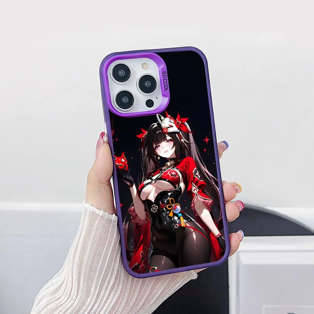 

HSR Sparkle Purple Translucent Mobile Phone Case for iPhone 17 16 15 14 13 12 11 X XR XS Air Pro Max Plus Colorful Cover