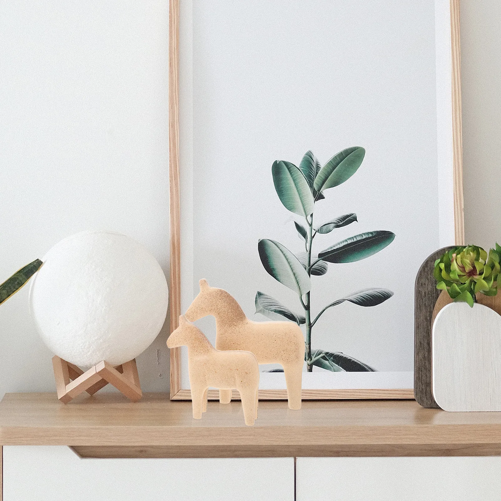 2Pcs Wooden Horse DIY Painting Set Unfinished Wood Horse Decor Craft Project Handmade Kid's Ornament DIY Painting Materials