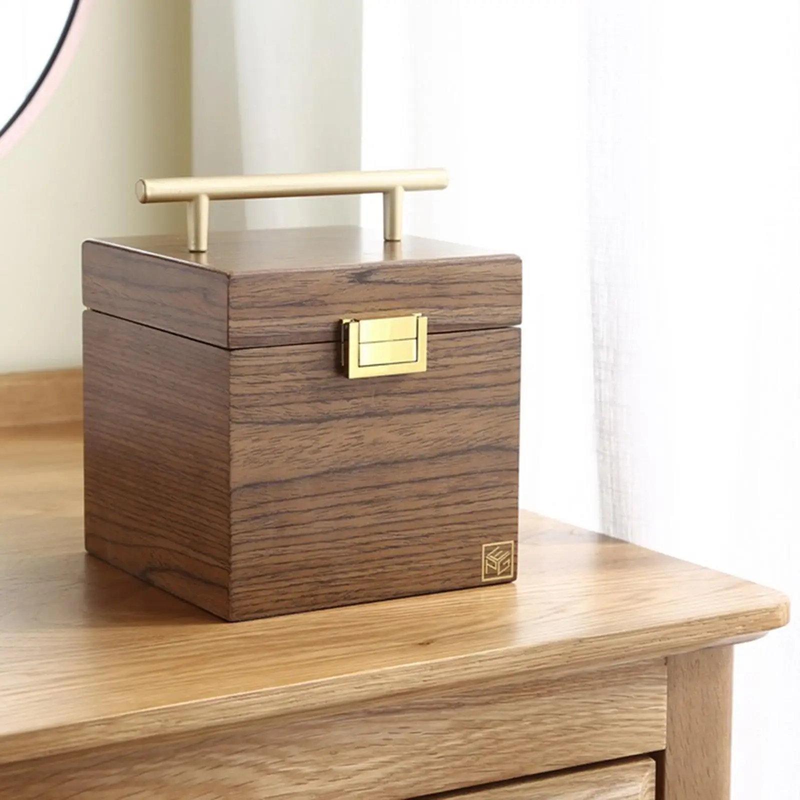 Wooden Jewelry Box Watches Rings Necklaces Case Holder Organizer for Women